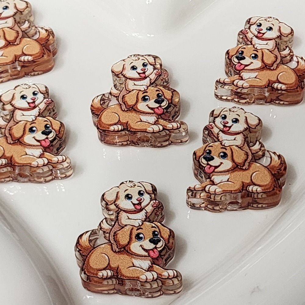 Dogs Puppies Beads 2 Pcs Focal Beads Beaded Pen Jewelry Making Charms Crafts